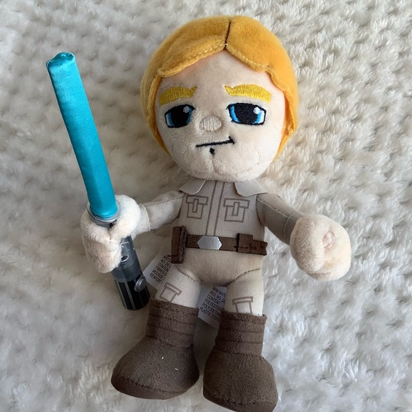 STAR WARS Luke Skywalker by Mattel Plush Figure with Light Up Lightsaber Doll - Picture 1 of 12